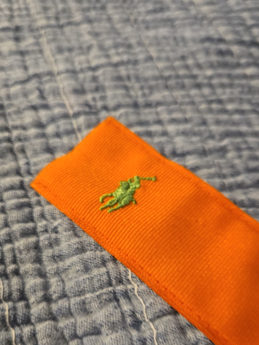 Polo Ralph Lauren Orange Grosgrain Belt with Embroidered Logo - Picture 4 of 4